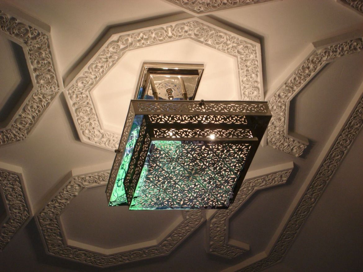 Silver Square Ceiling Light